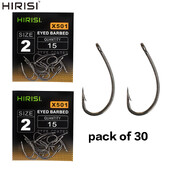 30 vnt PTFE dengtas daug anglies nerūdijančio plieno spygliuotas žuvies kabliukas su akiniais karpių žvejybos priedais X501