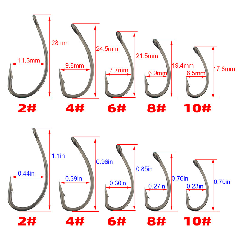 30 vnt PTFE dengtas daug anglies nerūdijančio plieno spygliuotas žuvies kabliukas su akiniais karpių žvejybos priedais X501