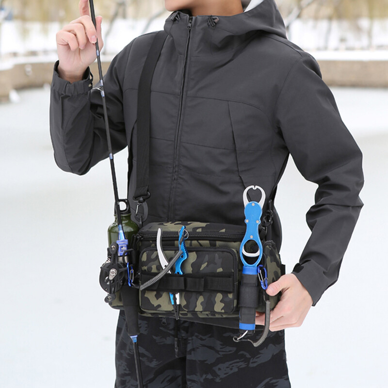 Žvejybos reikmenų krepšiai Juosmuo Fanny Pack Žvejybos masalai Line Box Komunalinių reikmenų laikymo reikmenys Lauko kempingo pečių krepšys Crossbody
