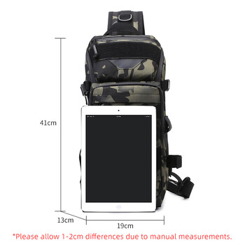 Fishing Lure Chest Bag Multifunction Tackle Camo Tactical Single Shoulder Crossbody σακίδιο πλάτης Εξοπλισμός ψαρέματος με κοντάρι