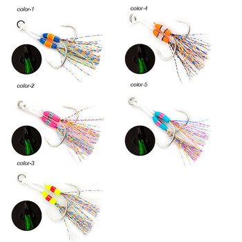 FJORD 2 τμχ/τσάντα Assist Hook Jig Αγκαθωτό UV Point Glow Pike High Carbon Steel Fishing Hook Sea Winter Ice Fishing