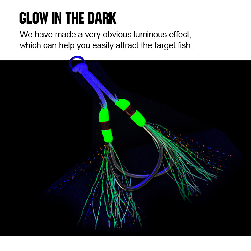 FJORD 2 vnt./maišelis pagalbinis kabliukas, spygliuotas UV taškas, švytintis lydekas, anglies dioksidas, plieninis žvejybos kabliukas jūra Žiemos poledinės žūklės priedai