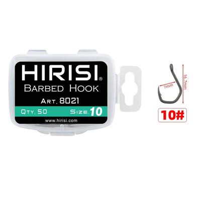 Hirisi 50 vnt PTFE dengtas daug anglies nerūdijančio plieno spygliuotas žuvies kabliukas su akimi 8021 karpių žvejybos priedai