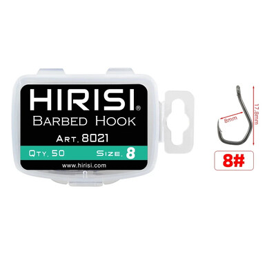 Hirisi 50 vnt PTFE dengtas daug anglies nerūdijančio plieno spygliuotas žuvies kabliukas su akimi 8021 karpių žvejybos priedai