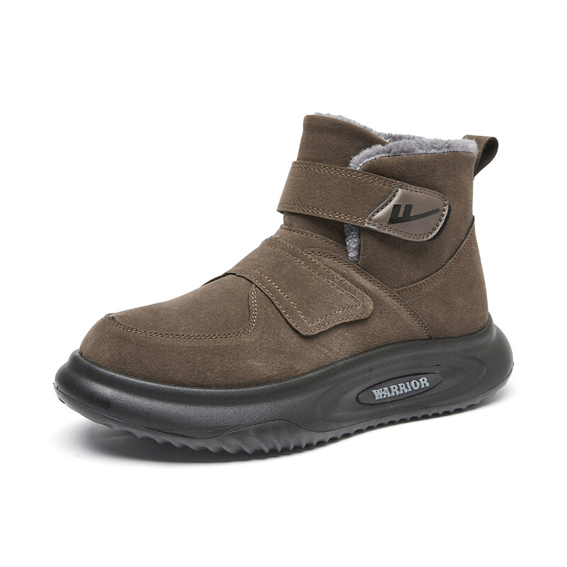 Pull augstas kokvilnas kurpes 2024 rudens un ziemas jauns vīriešu modes plus samta silti ikdienas apavi ar biezu velcro zoli