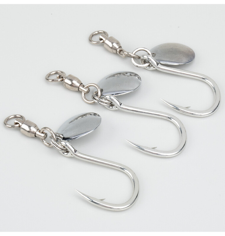 3 vnt. / siunta 5X kabliukai su guoliu Slow Jigging Pagalbinis kabliukas Žvejybos masalas besisukantis blizgučių šaukštai JIgging žvejybos kabliukas