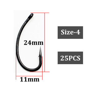 25 vnt. Daug anglies plieninis karpių kabliukas Mikro spygliuoti karpiniai įtaisai PTFE dengtas kabliukas Vieno apskritimo karpių kabliukas, skirtas žvejybai