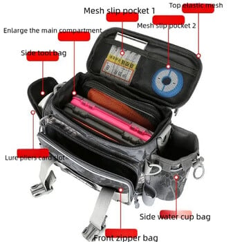 Нова многофункционална раница Lure Box Gear Storage Bag Fanny Pack за мъже Раница за риболов на муха с държач за въдица Чанта за през рамо