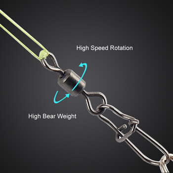 50бр./кутия Риболовен съединител от неръждаема стомана 4# 6# 8#10#12# Лагерен въртящ се въртящ се въртящ се с щракаща се кука Аксесоари за примамка