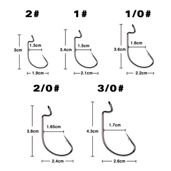 50 PC Crank Hook Малък комплект от пет кутии Кука с черен никел Dezhou Fishing Group Трансгранична риболовна кука за стръв