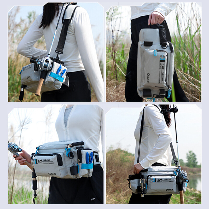 Multifunkčné rybárske tašky, boxy na úložný box na nástrahy, pánska outdoorová kabelka cez rameno, zavesný box na rybárske prúty a návnady