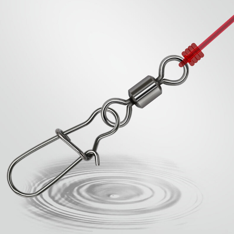 DNDYUJU 50 vnt., nerūdijančio plieno žvejybos jungties kaiščio guolis, sukamasis fiksatorius dėžutėje, žvejybos reikmenų priedai, skirti masalo kabliui