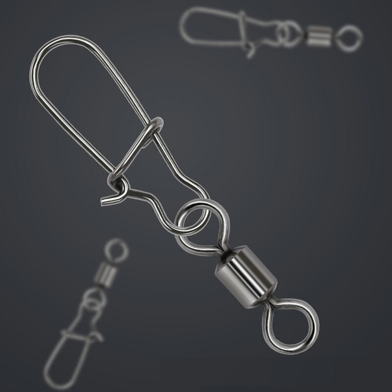 DNDYUJU 50 vnt., nerūdijančio plieno žvejybos jungties kaiščio guolis, sukamasis fiksatorius dėžutėje, žvejybos reikmenų priedai, skirti masalo kabliui