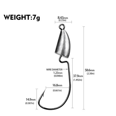 Háčik s jigovou hlavicou 1,75 g 2,5 g 3,5 g 5 g 7 g 10 g 14 g Rybársky háčik, jigová návnada, tvrdá návnada, mäkký háčik s červom, jigový háčik na rybolov