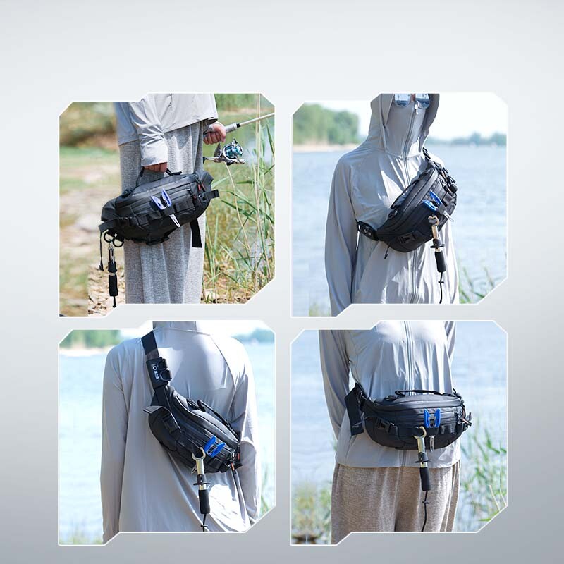 Viacúčelová rybárska taška yuzhiyuan, ľahká, s veľkou kapacitou, s pohodlným širokým bedrovým pásom a priedušnou sieťovanou prepážkou