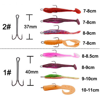 20 бр. Двойна кука с дълга дръжка Weedless риболовна кука Fly Tiing Duple Hook for Jig Bass Fish Hook риболовни принадлежности за мека примамка