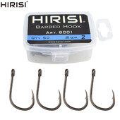 Hirisi 50gab dzeloņstieples karpu makšķerēšanas āķi ar acu dizainu Japānā, izgatavoti no augstas oglekļa tērauda 8001