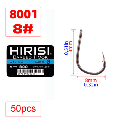 Hirisi 50gab dzeloņstieples karpu makšķerēšanas āķi ar acu dizainu Japānā, izgatavoti no augstas oglekļa tērauda 8001