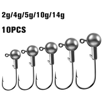 10 бр. Риболовна кука с оловна глава волфрамова джигова глава манивела Джигова кука с отвесна глава за риболов 2g 4g 5g 10g 14g Кука с остър мек червей