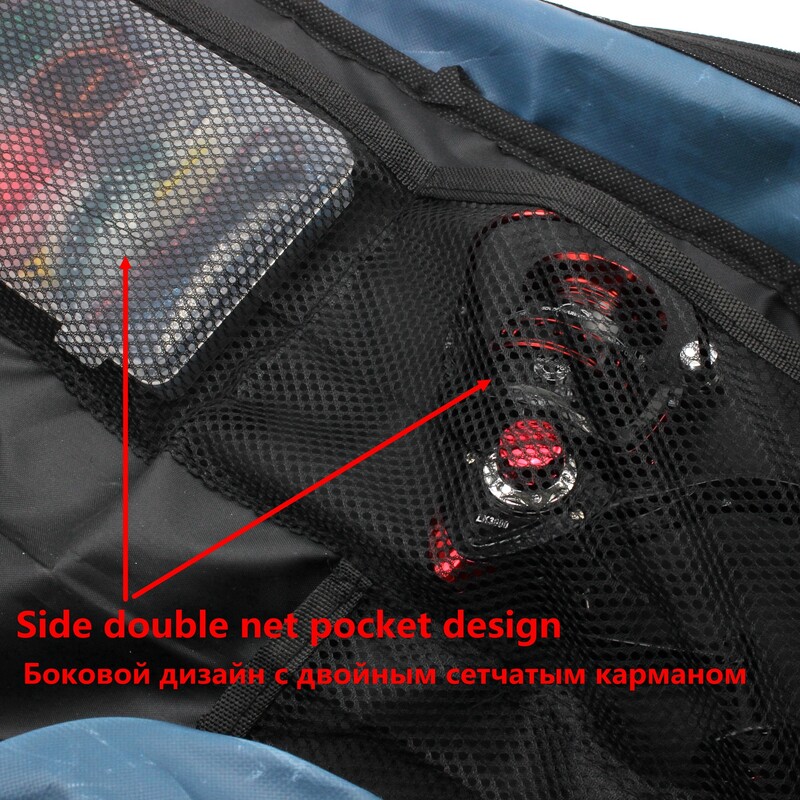 ÚJ 60 cm hosszú összecsukható vízálló horgásztáska nylon nagy kapacitású többcélú kültéri sport horgásztáska