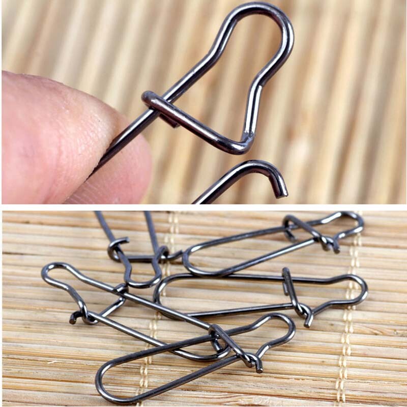 50 alebo 100 ks nerezových rybárskych karabínok s karabínou, príslušenstvo na rýchle uzamykanie, otočný háčik na návnadu