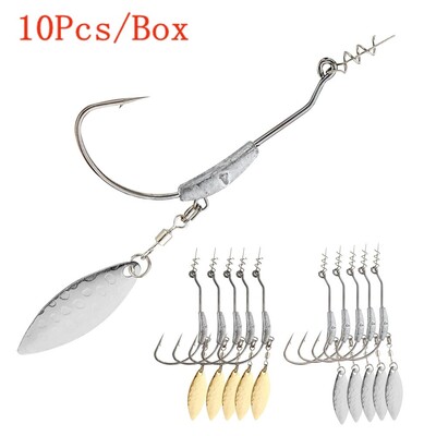 Jig Head Fish Hook 2G 3G 4G horgász horgok 10db Spin Lock Pin Spinner puha horgászcsali szénacél horgokhoz