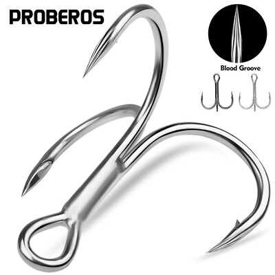 20db High Carbon Treble Hooks - Super Sharp, masszív 1#-14# háromszöges acél horgászcsali - Jigging horgászhorog