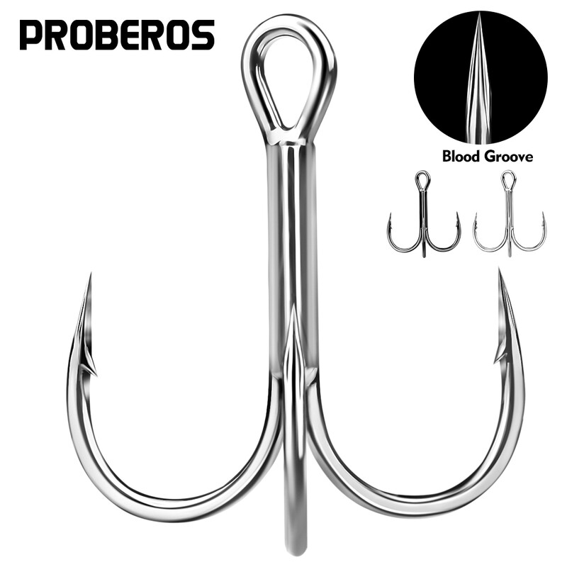 20 gab. Augstas oglekļa trīskāršu āķi — īpaši asi, ciets izmērs 1#-14# — trīskāršs tērauda makšķerēšanas āķis