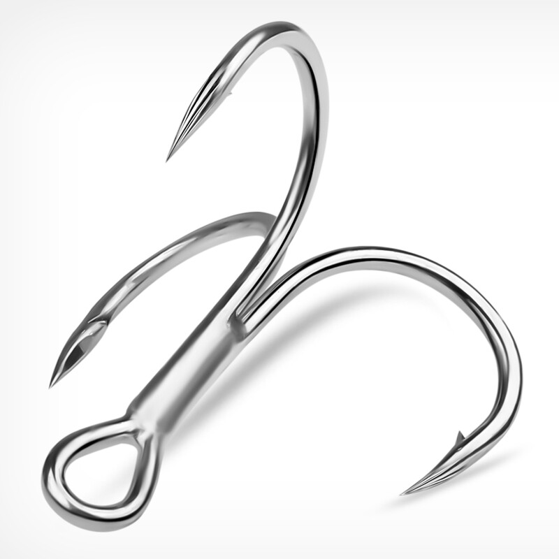 20 gab. Augstas oglekļa trīskāršu āķi — īpaši asi, ciets izmērs 1#-14# — trīskāršs tērauda makšķerēšanas āķis