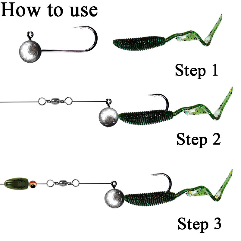 10 vnt/stal. Jig Head Fishhook 1g 2g 3.5g 5g 7g 10g Round Ball Jig Head Fishhook Minkšti sliekų žvejybos priedai