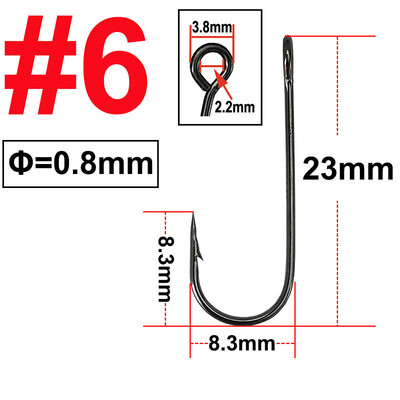 25 alebo 100 ks rybárskych háčikov s veľkým očkom na rybárske návnady s dlhou stopkou, ostnatým okrúhlym ohnutým kĺbom, jednoduchým kľukovým rybárskym háčikom.