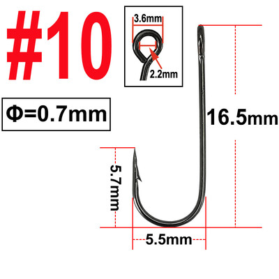25 alebo 100 ks rybárskych háčikov s veľkým očkom na rybárske návnady s dlhou stopkou, ostnatým okrúhlym ohnutým kĺbom, jednoduchým kľukovým rybárskym háčikom.
