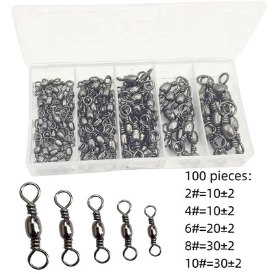 Pööratav püügivahend 100 tk süsinikterasest pöörlev õngenööri pistik mikropööratav täisrõngaga püügivahend