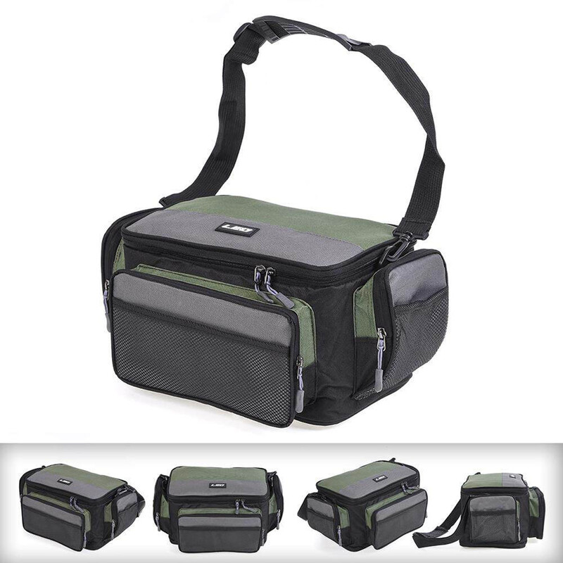 Žvejybos reikmenų krepšys su dirželiu per petį, vandeniui atsparus žvejybos reikmenų dėžutė, skirta žvejybai muselėje