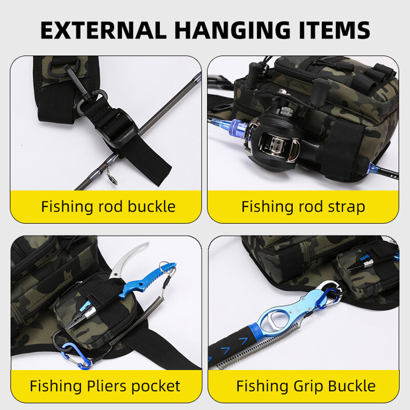 Többfunkciós horgászláb táska derékcsomag Férfi taktikai táskák Molle nylon kültéri hegymászó kemping utazó mellény hátizsák