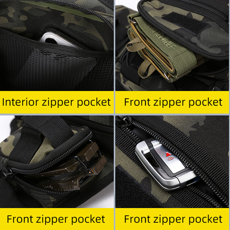 Többfunkciós horgászláb táska derékcsomag Férfi taktikai táskák Molle nylon kültéri hegymászó kemping utazó mellény hátizsák