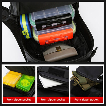 Fishing Lure Bag Men Waterproof Molle Fishing Rod Box Σακίδιο πλάτης Πολυλειτουργικό σακίδιο πλάτης πλάτης πεζοπορίας σε εξωτερικό χώρο ταξιδιού για κάμπινγκ ώμου