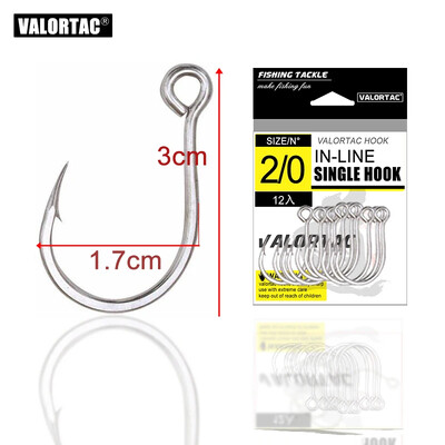 2/0 1/0 1 2 3 4 Jednoháčikové háčiky s veľkým očkom na inline rybárske návnady 12 ks/balenie na živú a tvrdú nástrahu, jednoduché rybárske háčiky