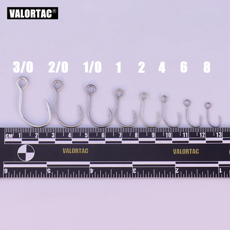 2/0 1/0 1 2 3 4 Jednoháčikové háčiky s veľkým očkom na inline rybárske návnady 12 ks/balenie na živú a tvrdú nástrahu, jednoduché rybárske háčiky