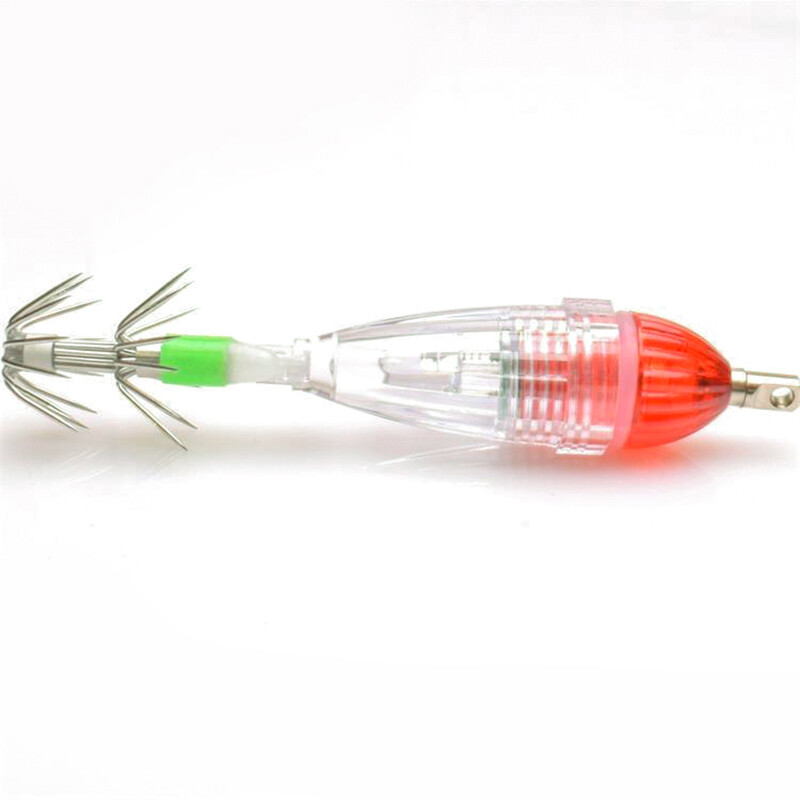 (be baterijos) 1 vnt mini kabliuko pūtimo lemputė su skėčio kabliu Povandeninės žvejybos lemputė Aštuonkojų kalmarų kabliukas