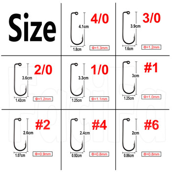 100 бр. 90-градусов джиг за връзване на мухи, здрава тел, соленоводна сладководна рибна кука Aberdeen джиг размер за риболов 6 4 2 1 1/0 до 4/0#