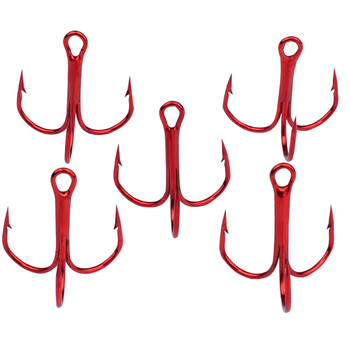 20PCS/Lot Red Anchor Hook Високовъглеродна стоманена бодлива тройка Fishing TackleFishing tool аксесоари морски риболов див риболов