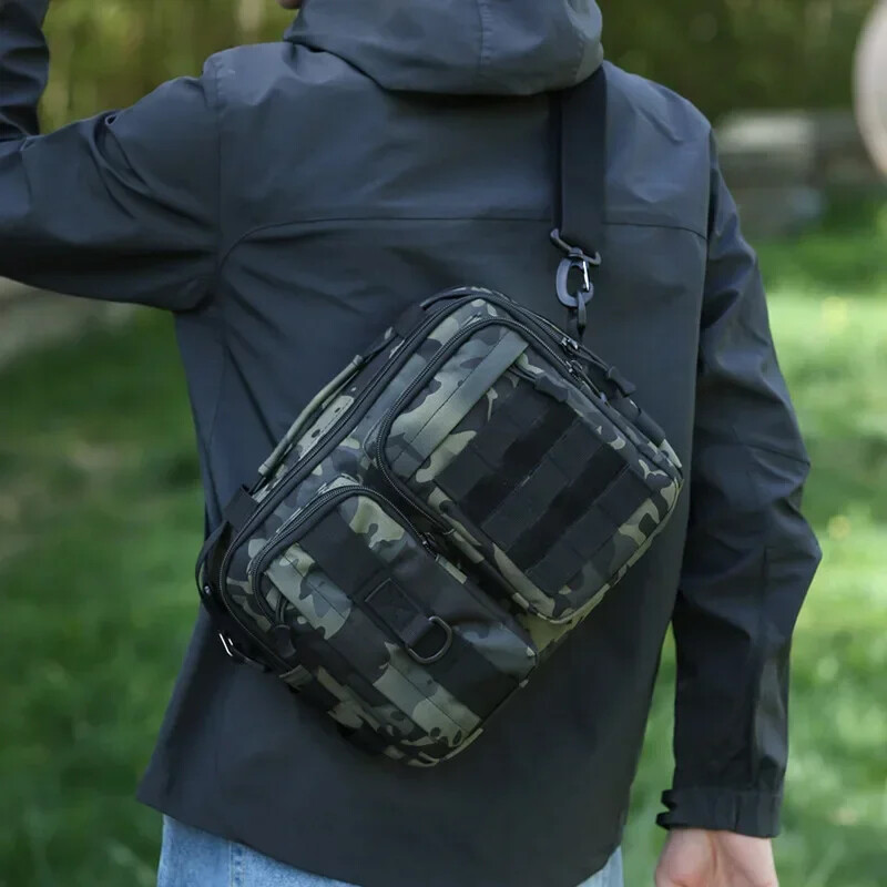 Molle Bag 600D Žygiai Kelionės Laipiojimas Žvejyba Sling Crossbody Trekking Taktinės rankinės Pečių krepšys Kempingas lauke Savaitgalis