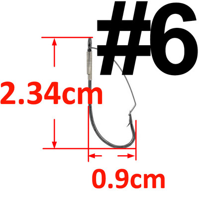 20 ks bezhrotových rybárskych háčikov s ostňami, veľkosti háčikov Wacky Rig 6-5/0, jednoháčik z vysoko uhlíkovej ocele