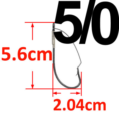 20 ks bezhrotových rybárskych háčikov s ostňami, veľkosti háčikov Wacky Rig 6-5/0, jednoháčik z vysoko uhlíkovej ocele