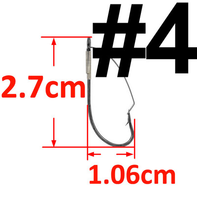 20 ks bezhrotových rybárskych háčikov s ostňami, veľkosti háčikov Wacky Rig 6-5/0, jednoháčik z vysoko uhlíkovej ocele