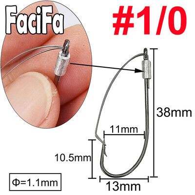 20 ks bezhrotových rybárskych háčikov s ostňami, veľkosti háčikov Wacky Rig 6-5/0, jednoháčik z vysoko uhlíkovej ocele