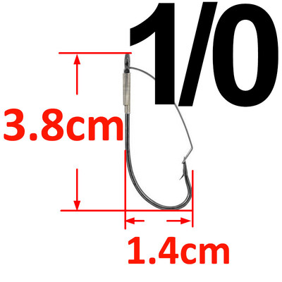 20 ks bezhrotových rybárskych háčikov s ostňami, veľkosti háčikov Wacky Rig 6-5/0, jednoháčik z vysoko uhlíkovej ocele