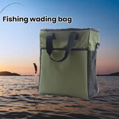 Lielas ietilpības makšķerēšanas bridēja soma ar plecu siksnu Oksfordas auduma ūdensnecaurlaidīga elpojoša makšķerēšanas piederumu soma ar kabatu