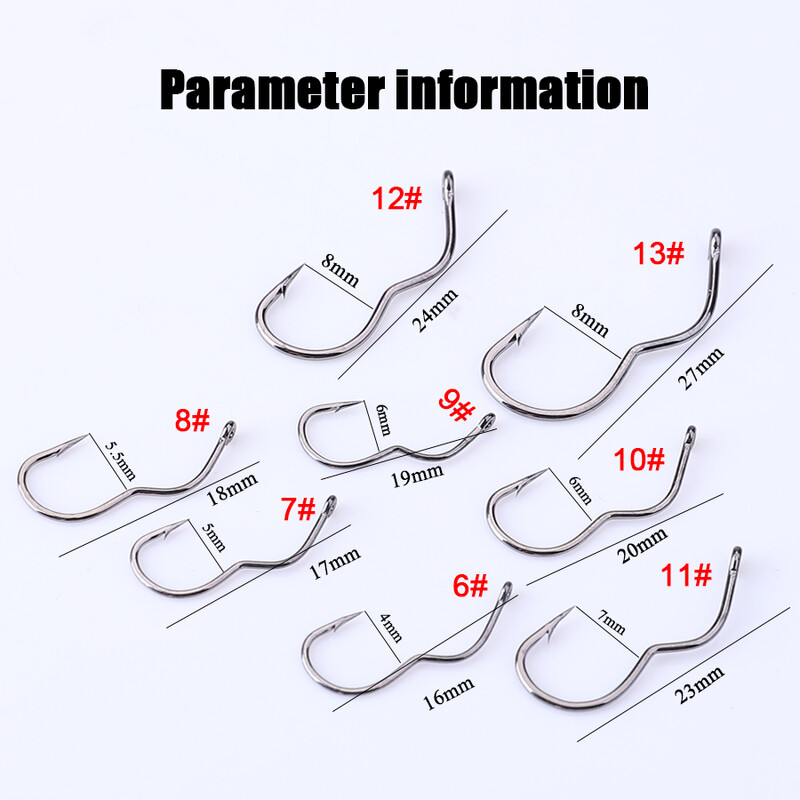 FTK 12/24 vnt. didelio anglies plieno žvejybos kabliukai su žiedu 6-13#, automatinis apverčiamas spygliuotas spygliuotas kabliukas karpių žvejybos reikmenims